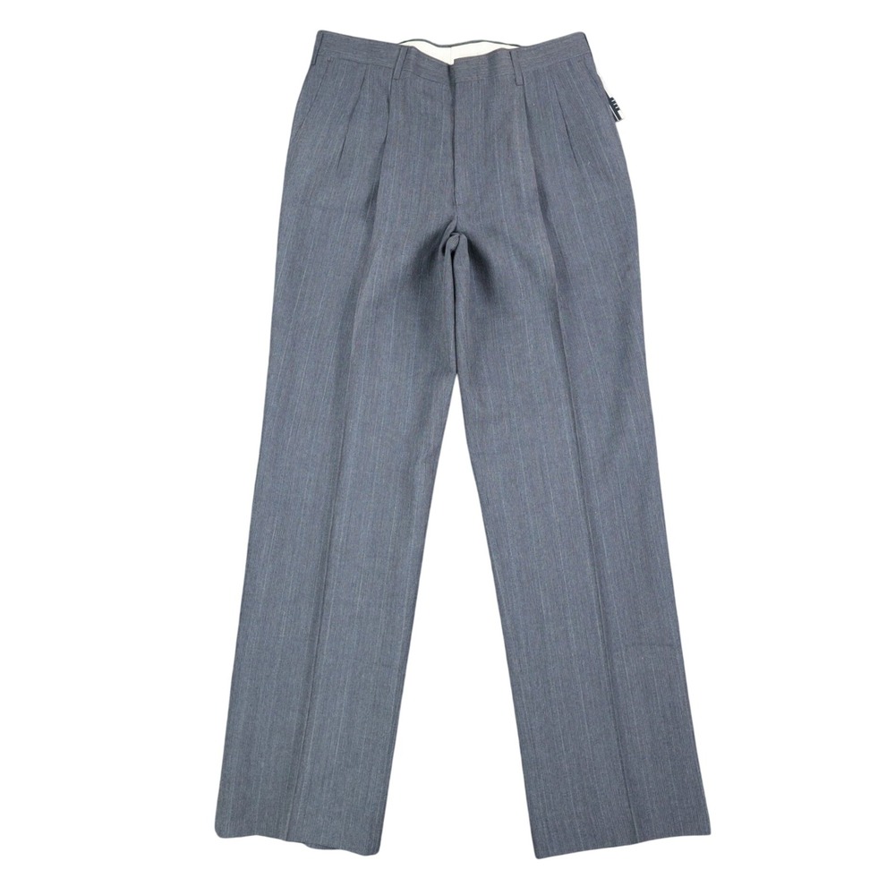 Haggar Pleated Dress Slacks Mens 33x32 Vintage 90s Gray Pinstripe Made in USA